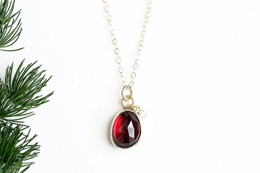 Garnet and Diamond Necklace