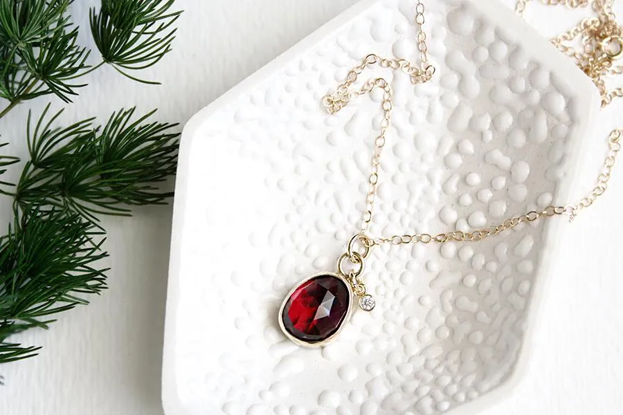 Garnet and Diamond Necklace