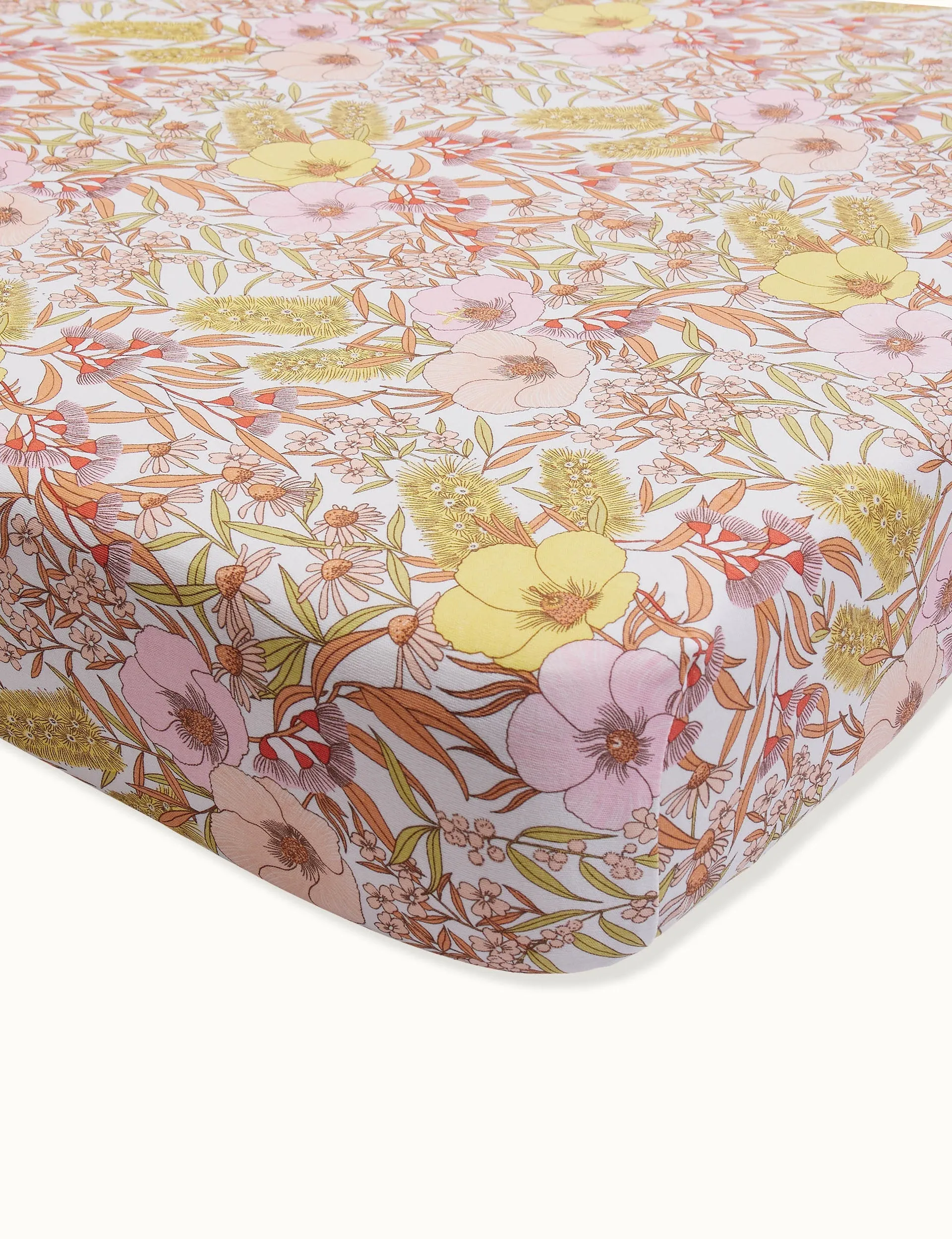 Goldie   Ace Vintage Floral Print Fitted Sheet Bassinet