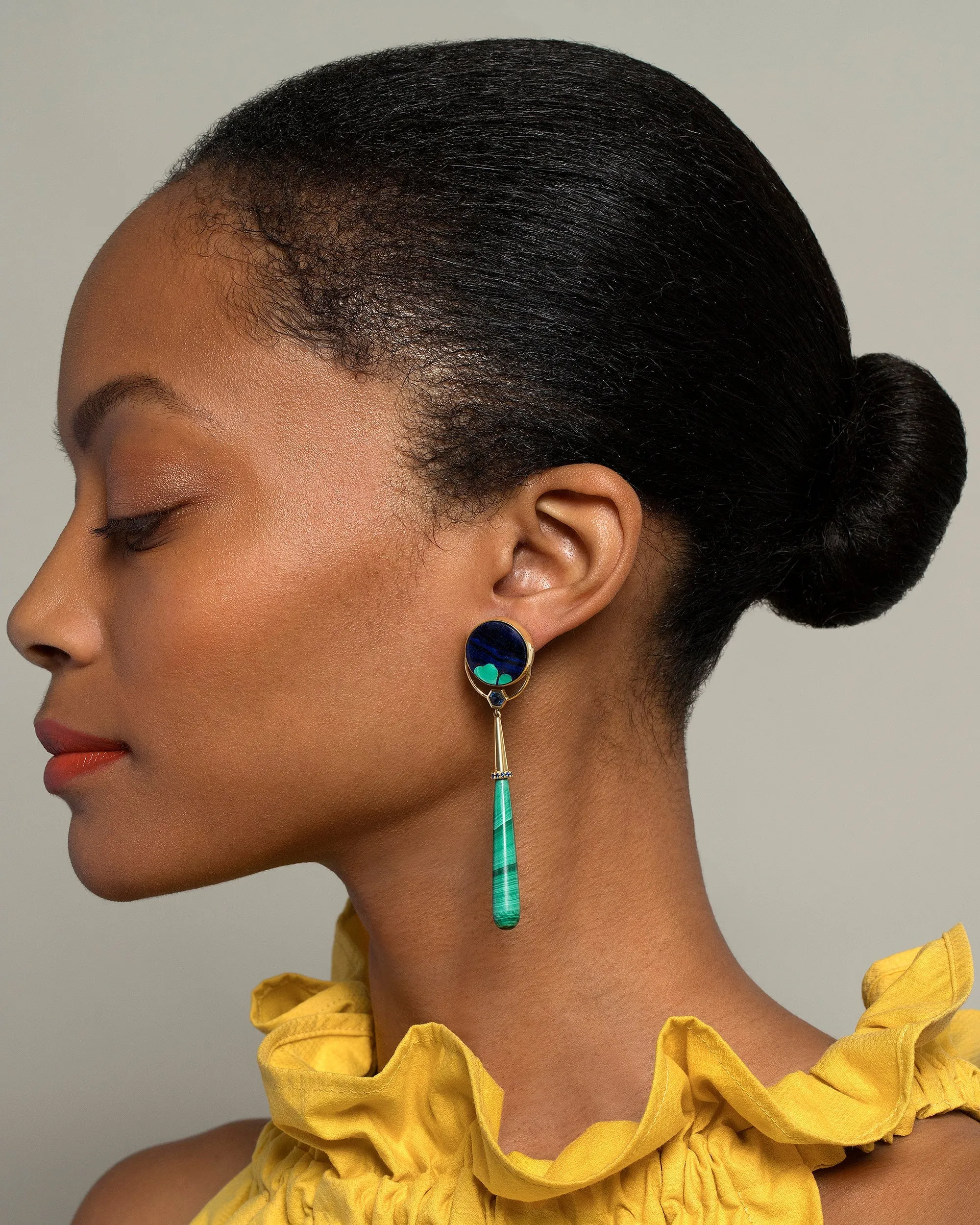 Gum Drop Azurite Malachite Earrings - Final Sale