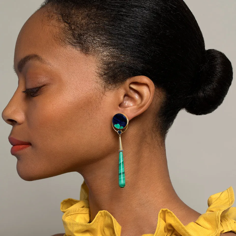 Gum Drop Azurite Malachite Earrings - Final Sale