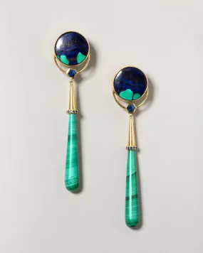 Gum Drop Azurite Malachite Earrings - Final Sale