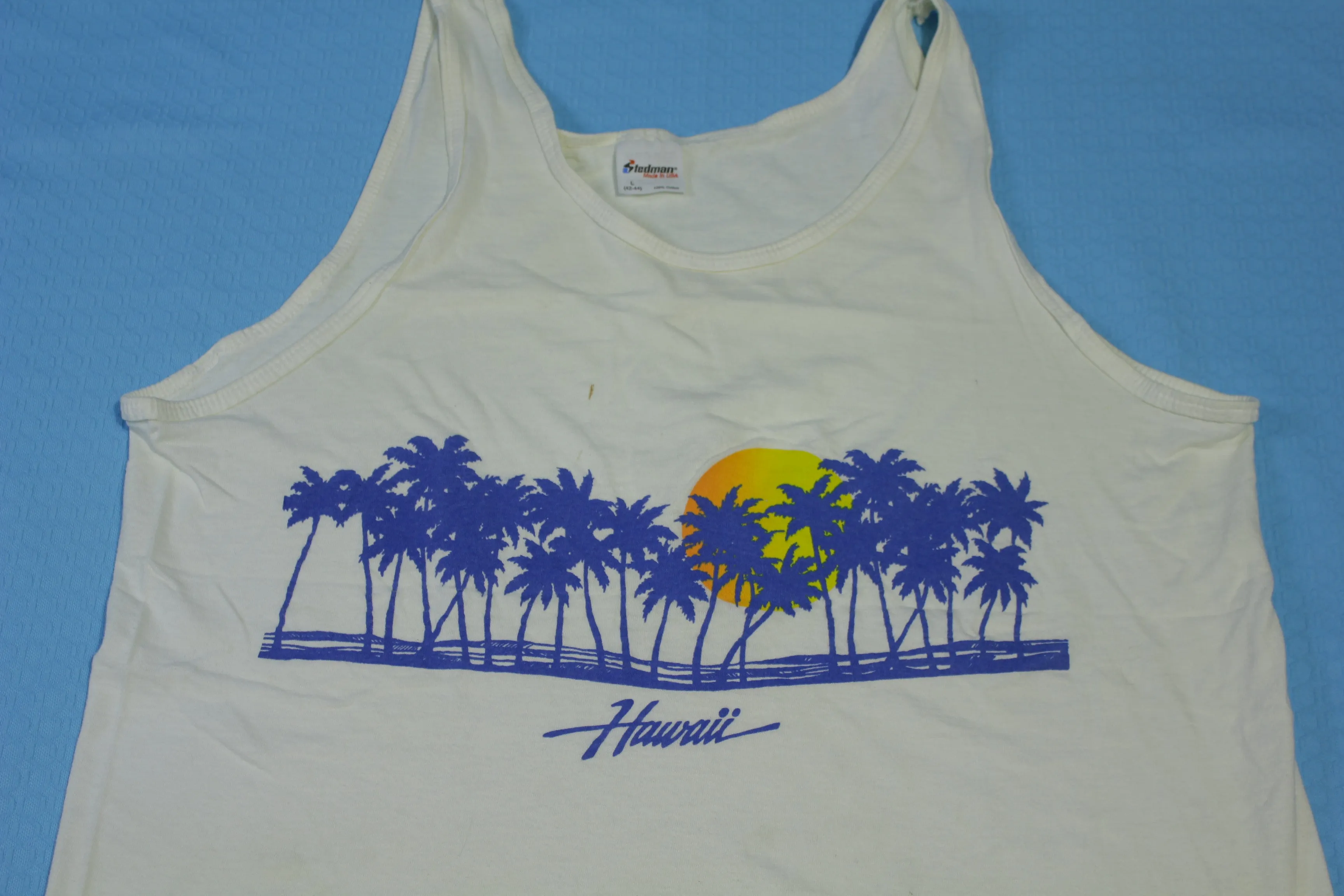 Hawaii Surf Made in USA Vintage 80's Stedman Tank Top Shirt