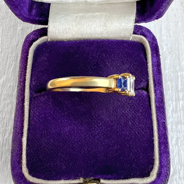 Julius Cohen Diamond & Sapphire Ring