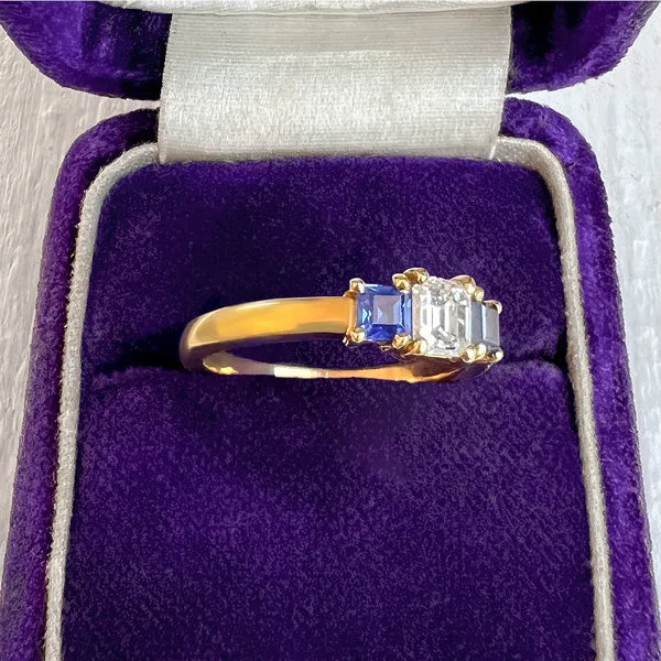 Julius Cohen Diamond & Sapphire Ring