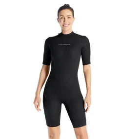 Ladies 3mm Short Sleeve One-Piece Wetsuit for Winter Surfing and Snorkeling