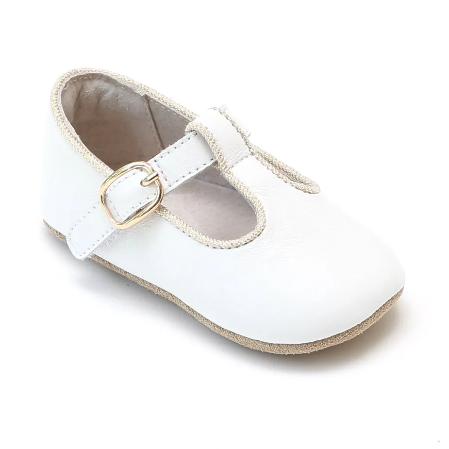 L'Amour Infant Girls Evie T-Strap Crib Shoe