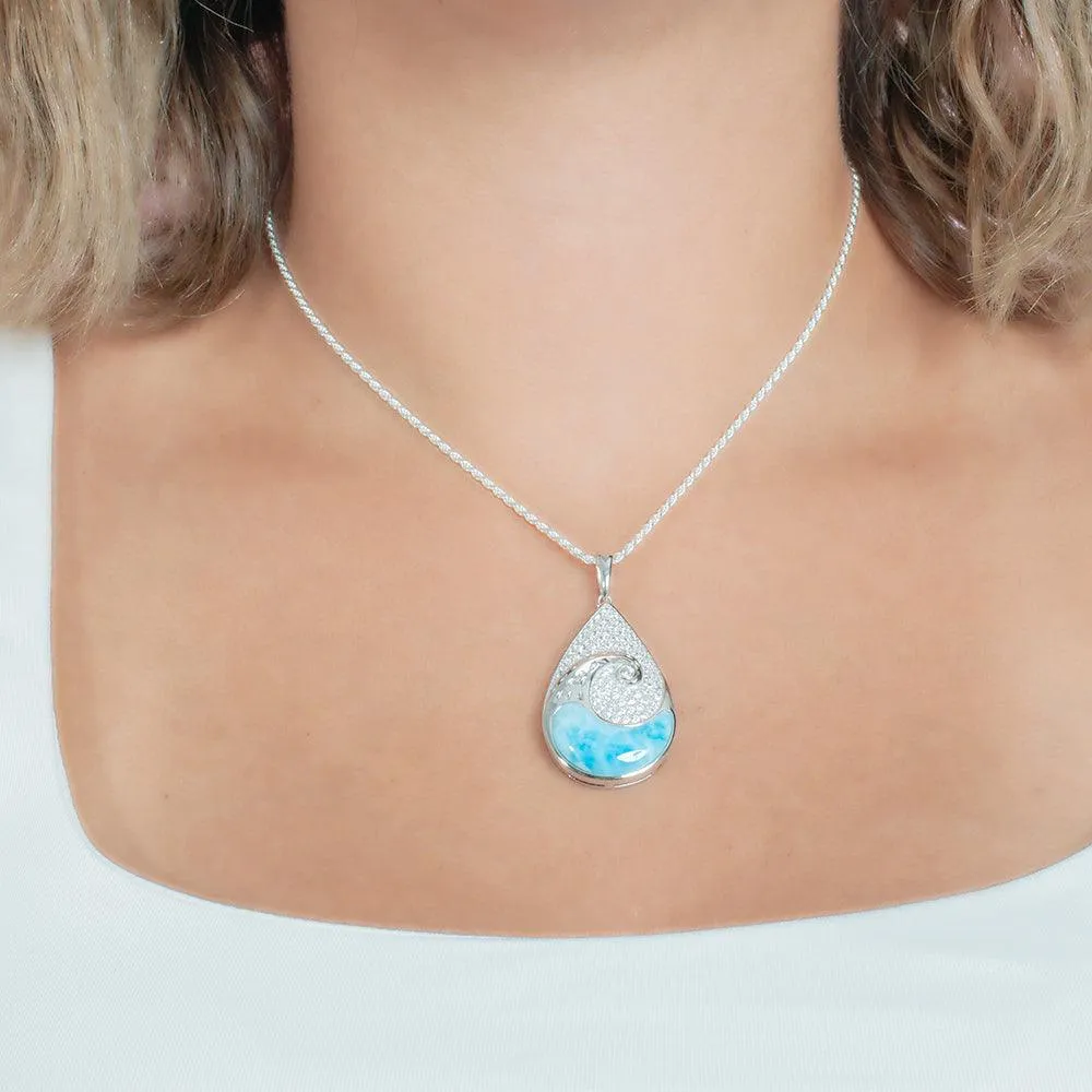 Larimar Nalu Teardrop Pendant