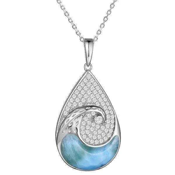 Larimar Nalu Teardrop Pendant