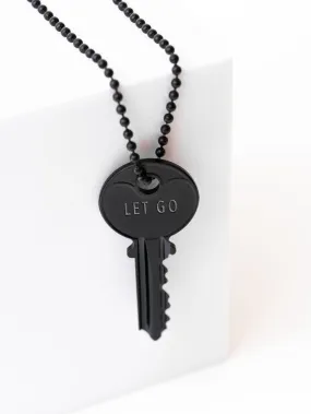 LET GO Matte Black Classic Key Necklace