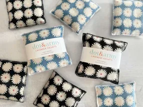 Linen Daisy Lavender Sachets, set of three