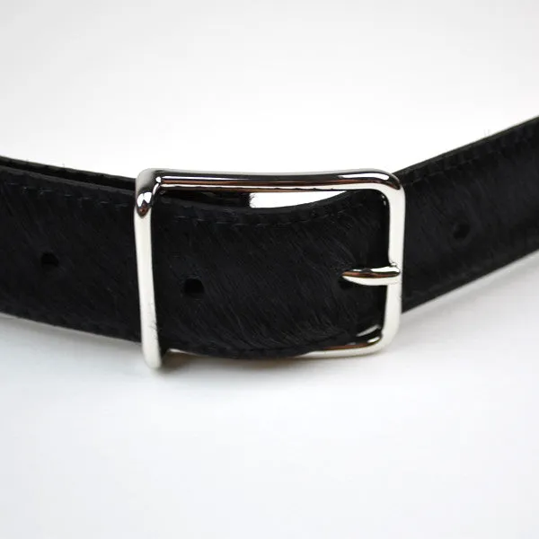 Maison Boinet - Classic Hair Calf Leather Belt - Black