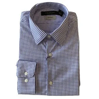 Marc New York Boys Skinny White/Purple Plaid Dress Shirt MBS0035