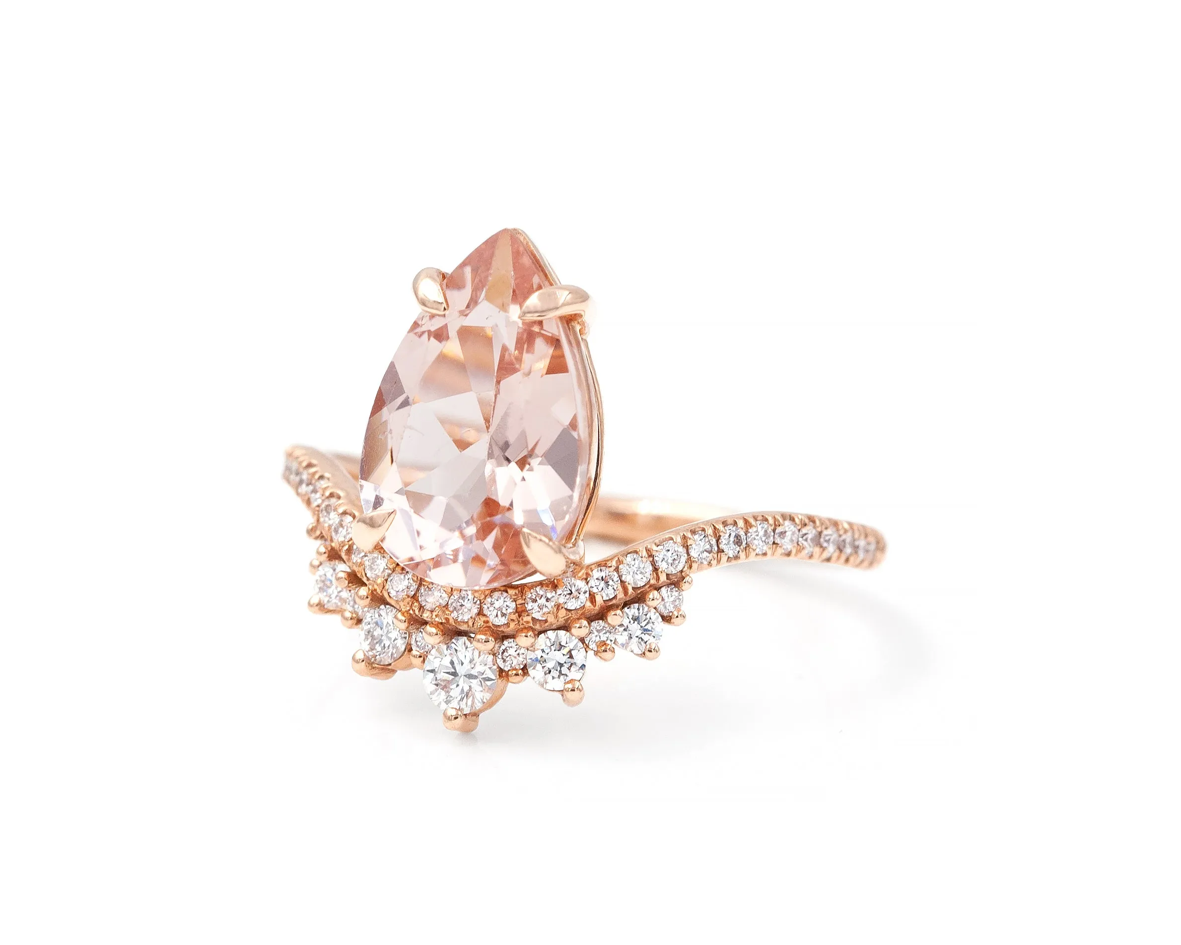 Morganite Coronet Ring