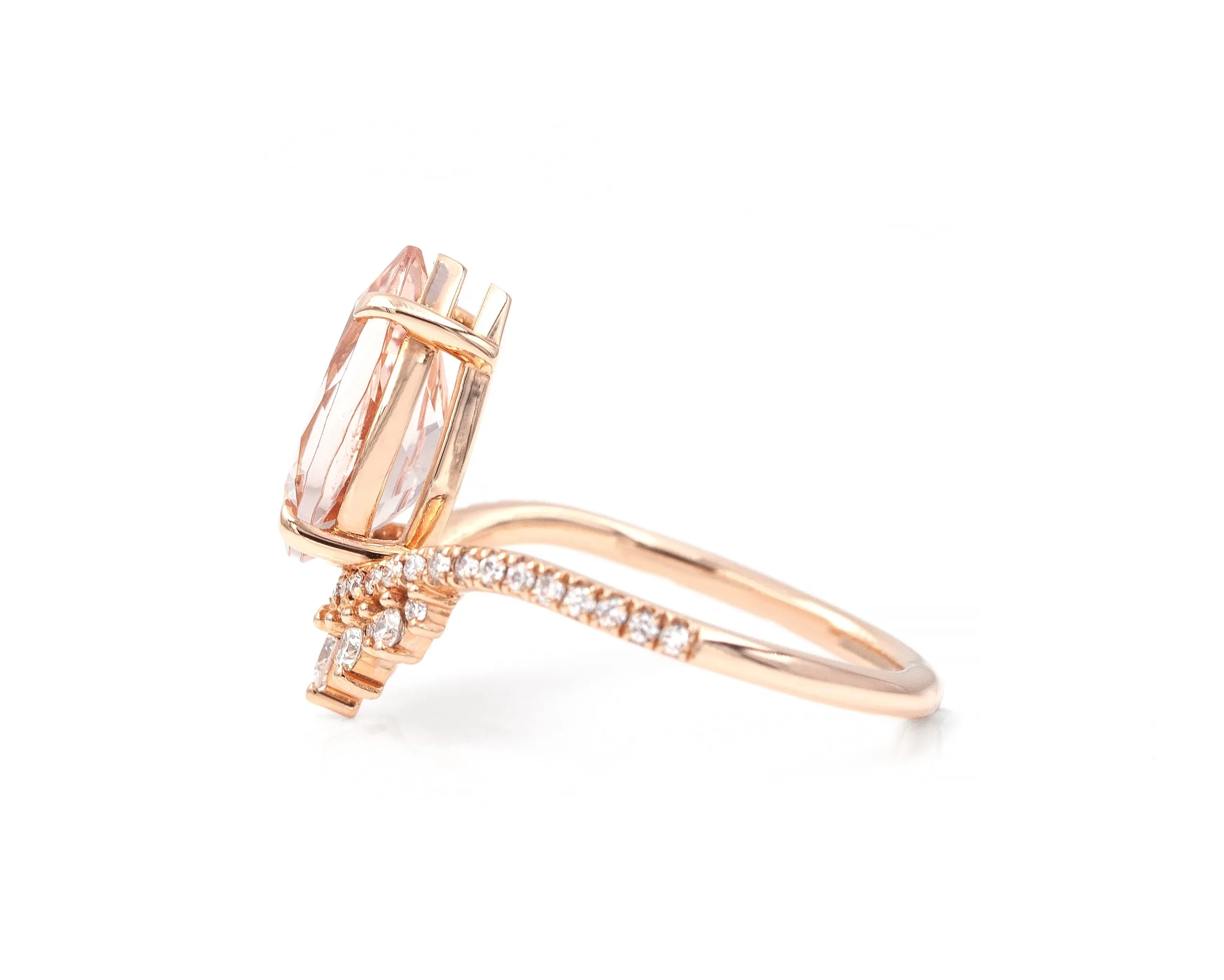 Morganite Coronet Ring