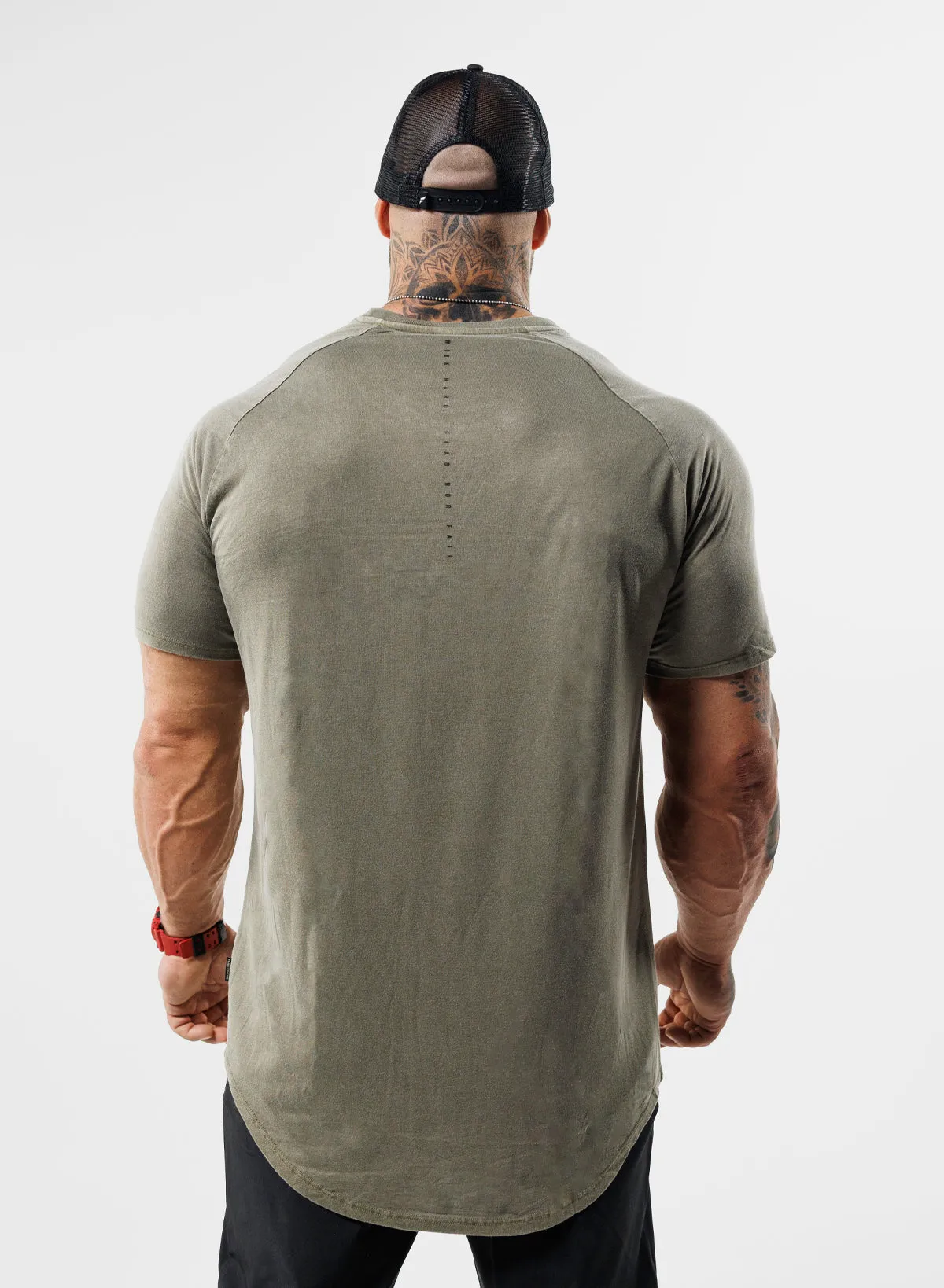 MOTO DISTRESSED TEE - OLIVE