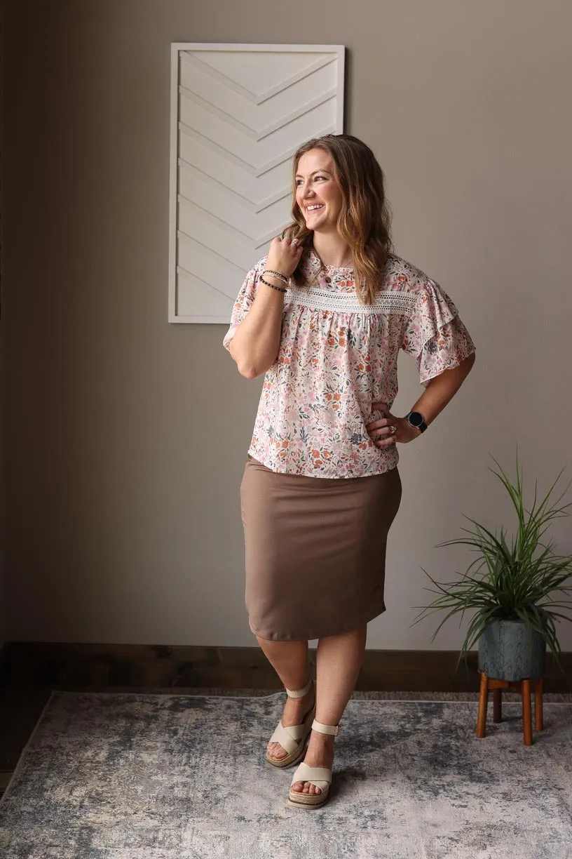 Multicolor Floral Ruffle Sleeve Top