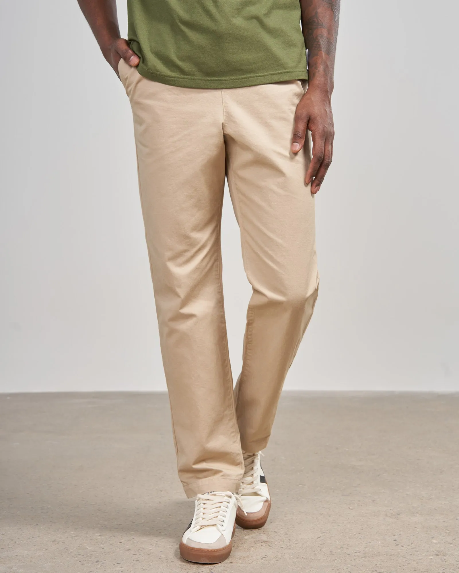 Natural Canvas Pull-On Chino