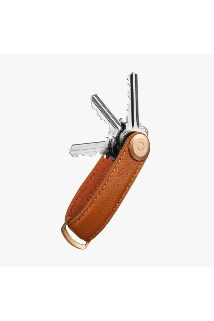 Orbit Key - Pebbled Leather Key Organiser - Amber