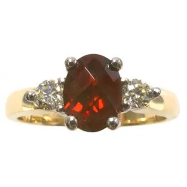 Oval Garnet and Diamond ring