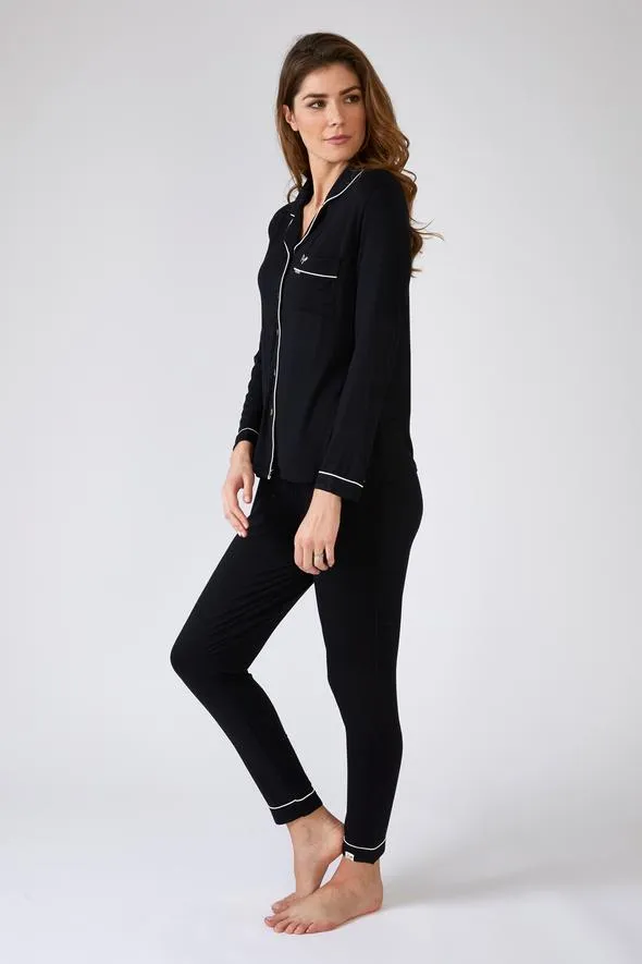 Pretty You London Bamboo Pyjama Set - Black