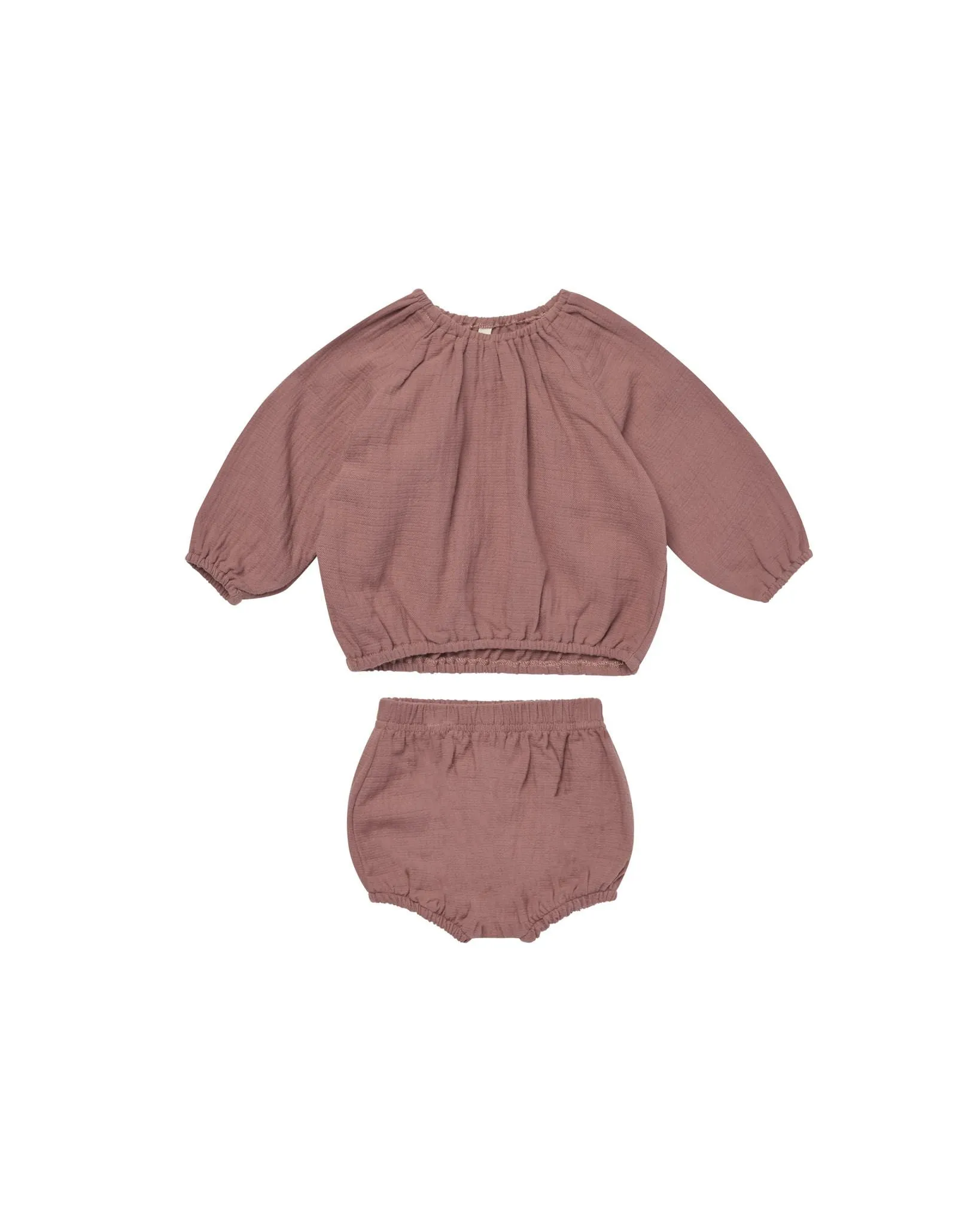 Quincy Mae - Fig Cinch Long Sleeve Top   Bloomer Set