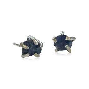 Raw-cut gem stud earrings