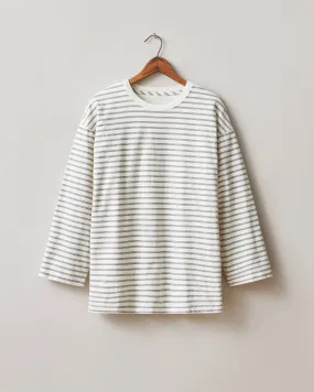 Relaxed Cotton Long Sleeve Striped - Flint Stone Stripe