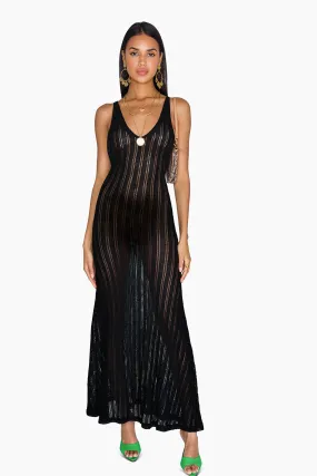 Sheer Crochet Maxi Dress