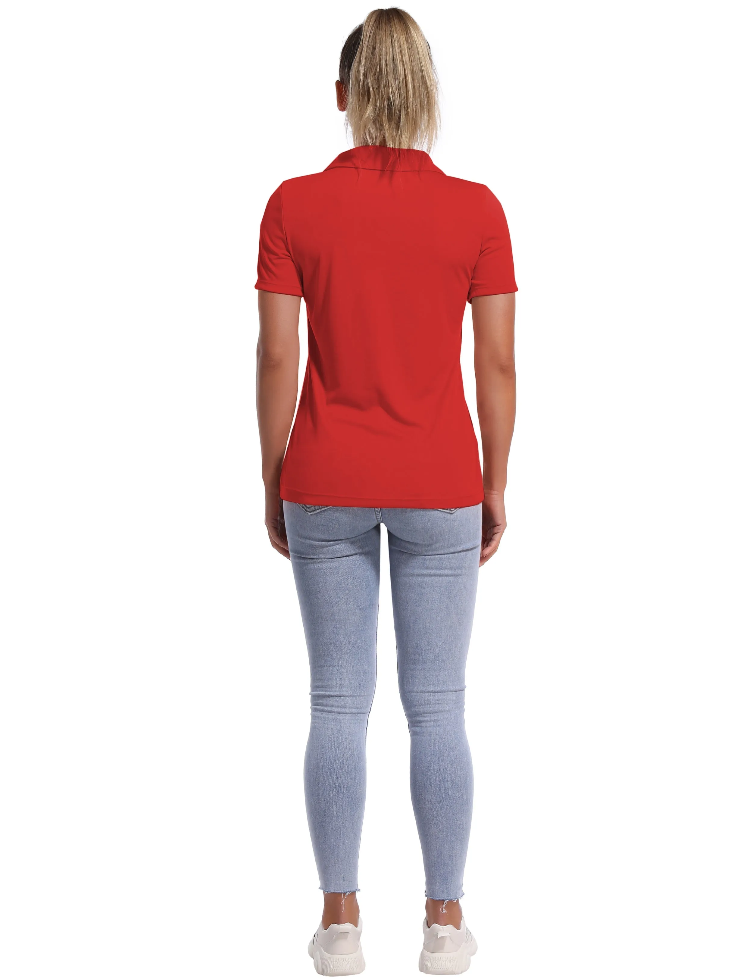 Short Sleeve Slim Fit Polo Shirt red_yogastudio