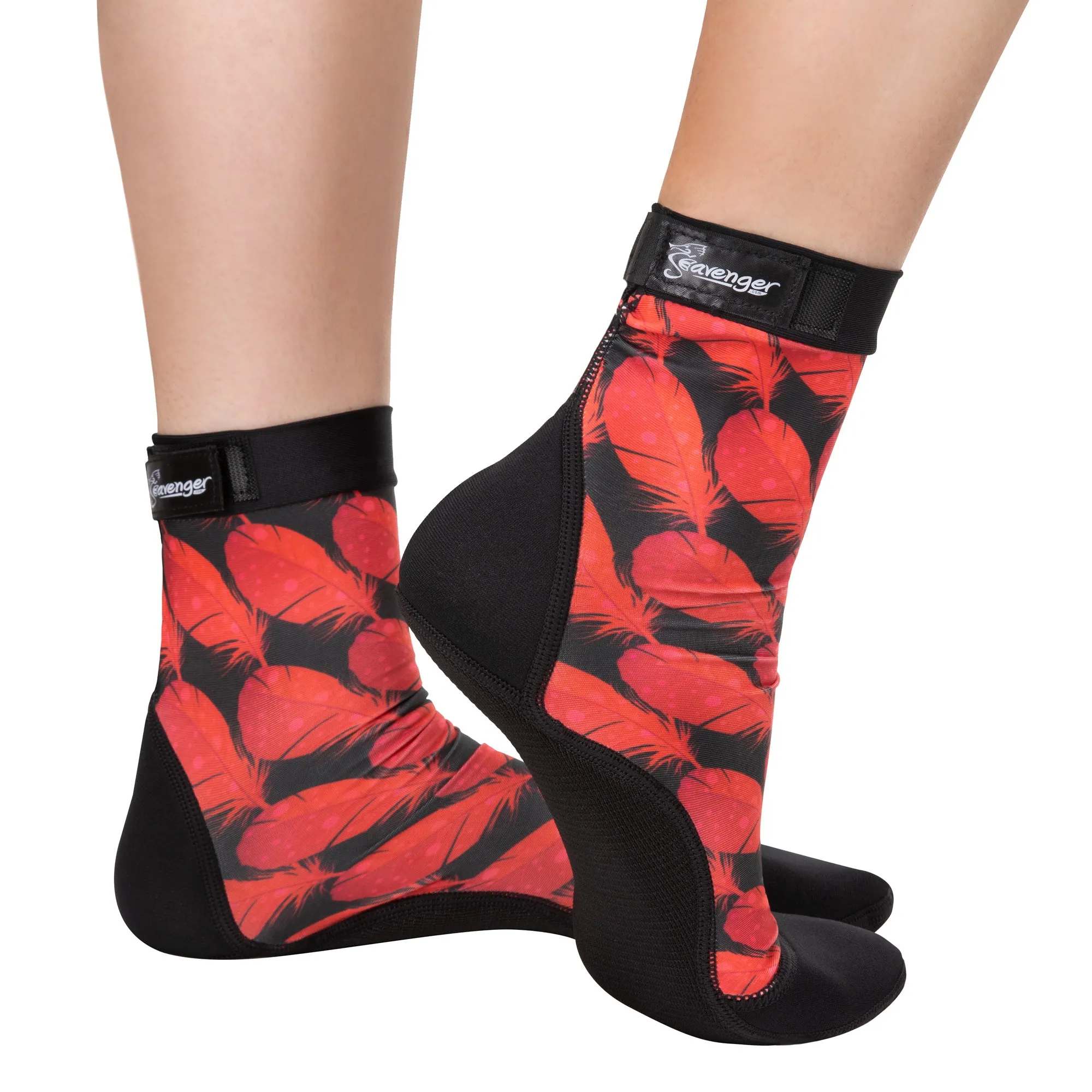 Tall SeaSnug Beach Socks - Red Feather