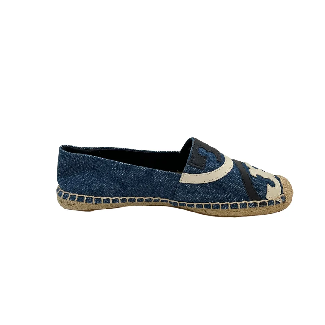 Tory Burch Poppy Denim Espadrille Flats | Like New |