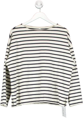 Uniqlo Cream Striped Long Sleeve T Shirt UK XL