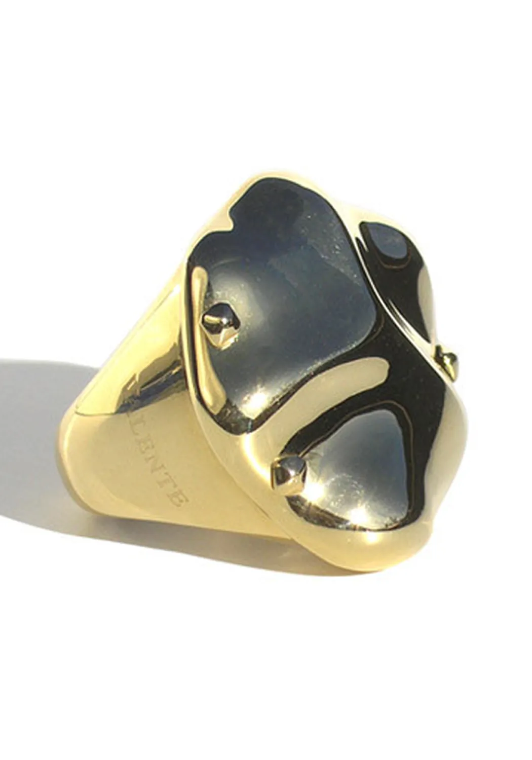 Valente Aeterna High Polished 18K Yellow Gold Bold Ring