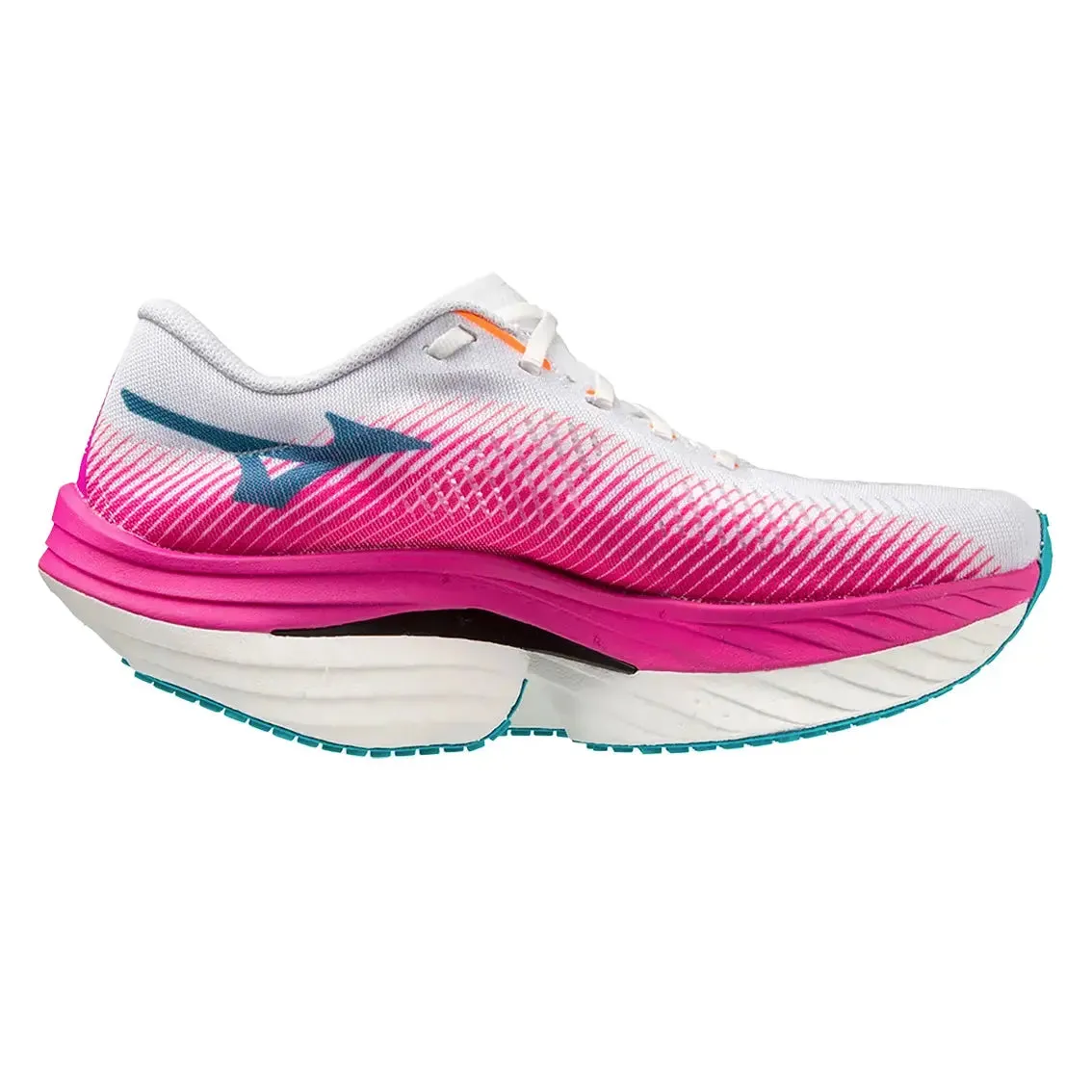 Womens Mizuno Wave Rebellion Pro - High-Vis Pink  / Ombre Blue / Purple Punch