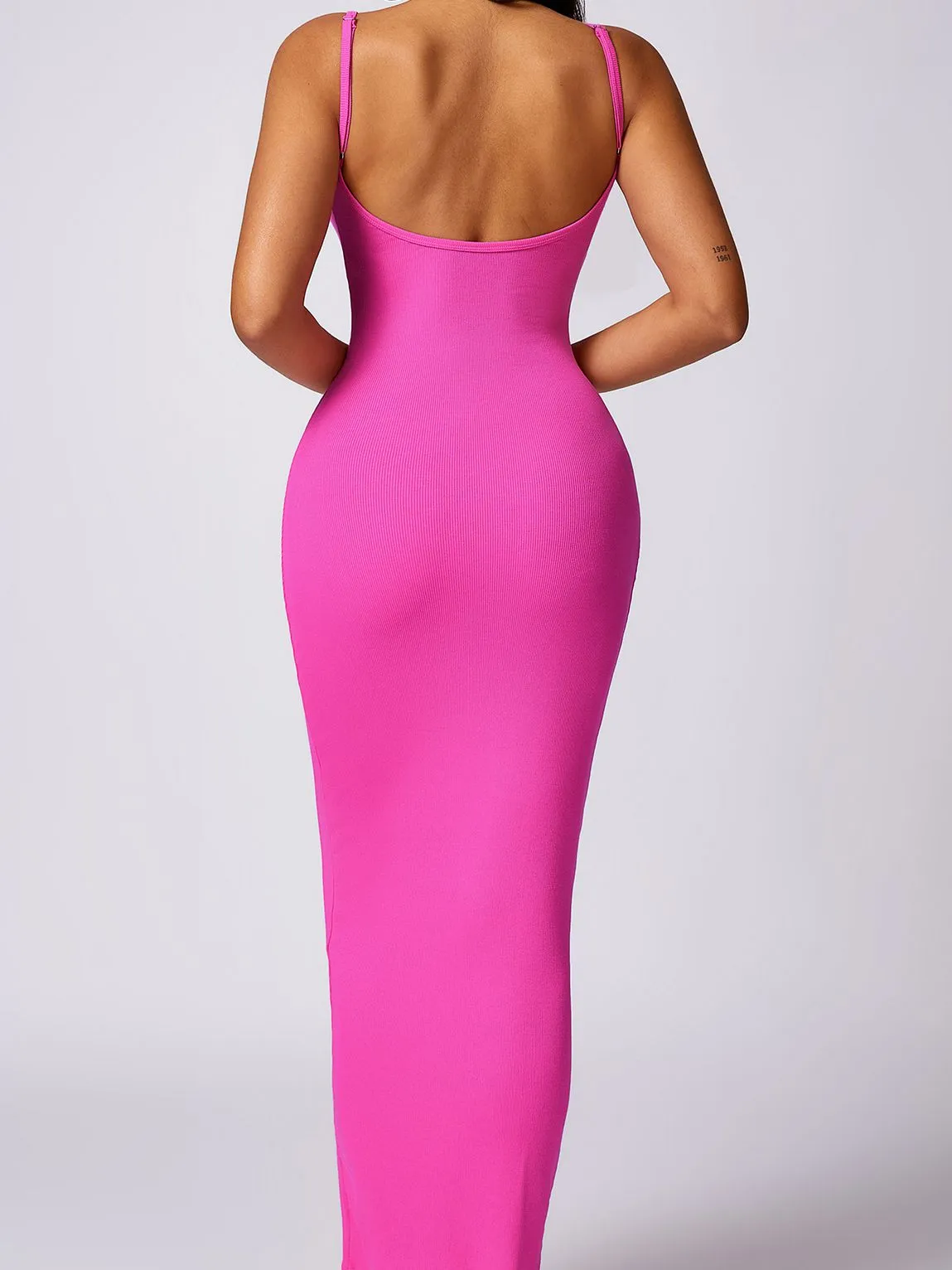 ZASUWA Female Backless Wrap Buttocks Split Dress